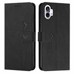 For Noting Phone 1 Skin Feel Heart Pattern Leather Phone Case(Black)