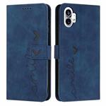 For Noting Phone 1 Skin Feel Heart Pattern Leather Phone Case(Blue)