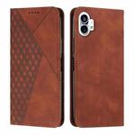 For Noting Phone 1 Diamond Pattern Splicing Skin Feel Magnetic Phone Case(Brown)