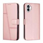 For Noting Phone 1 Stitching Calf Texture Buckle Leather Phone Case(Pink)