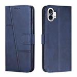 For Noting Phone 1 Stitching Calf Texture Buckle Leather Phone Case(Blue)