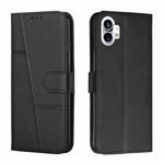 For Noting Phone 1 Stitching Calf Texture Buckle Leather Phone Case(Black)