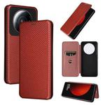 For Xiaomi 12S Ultra Carbon Fiber Texture Flip Leather Phone Case(Brown)