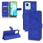 For Realme C30 Skin Feel Magnetic Flip Leather Phone Case(Blue)