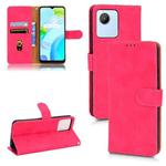 For Realme C30 Skin Feel Magnetic Flip Leather Phone Case(Rose Red)