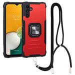 For Samsung Galaxy A13 5G Lanyard Aluminum and TPU Phone Case(Red)