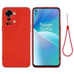 For OnePlus Nord 2T Pure Color Liquid Silicone Shockproof Phone Case(Red)