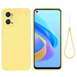For OPPO A36 / A76 / A96 4G Pure Color Liquid Silicone Shockproof Phone Case(Yellow)
