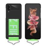 For Samsung Galaxy Z Flip4 PC Shockproof Folding Protective Phone Case with Lanyard(Black)