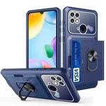 For Xiaomi Redmi 10C Card Ring Holder PC + TPU Phone Case(Blue)