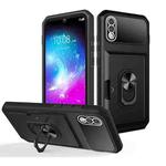 For ZTE Blade A5 2020 Card Ring Holder PC + TPU Phone Case(Black)
