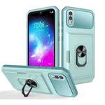 For ZTE Blade A5 2020 Card Ring Holder PC + TPU Phone Case(Light Green)