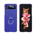 For Samsung Galaxy Z Flip3 5G PC Shockproof Folding Protective Case with Ring Buckle(Klein Blue)