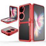 For Huawei P50 Pocket Carbon Brazed TPU Drop Protection Phone Case(Red)