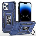 For iPhone 14 Pro Armor PC + TPU Camera Shield Phone Case(Navy Blue)