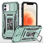 For iPhone 12 Armor PC + TPU Camera Shield Phone Case(Alpine Green)