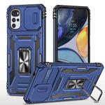 For Motorola Moto G22 Armor PC + TPU Camera Shield Phone Case(Navy Blue)