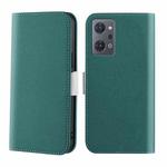 For OPPO Reno7 A Candy Color Litchi Texture Leather Phone Case(Dark Green)