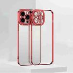 For iPhone 14 Electroplating High Transparent TPU Phone Case (Red)