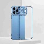 For iPhone 14 Plus Electroplating High Transparent TPU Phone Case (Blue)