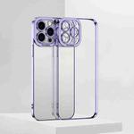 For iPhone 14 Plus Electroplating High Transparent TPU Phone Case (Purple)