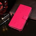 For Cubot P30 idewei Crazy Horse Texture Horizontal Flip Leather Case with Holder & Card Slots & Wallet(Rose Red)