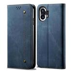 For Noting Phone 1 Denim Texture Casual Style Leather Phone Case(Blue)