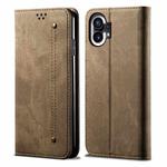 For Noting Phone 1 Denim Texture Casual Style Leather Phone Case(Khaki)