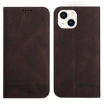 For iPhone 13 mini Strong Magnetic Leather Case (Brown)