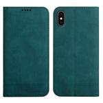 For iPhone X / XS Strong Magnetic Leather Case(Green)