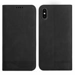 For iPhone X / XS Strong Magnetic Leather Case(Black)