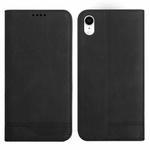 For iPhone XR Strong Magnetic Leather Case(Black)