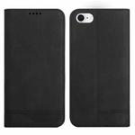 For iPhone SE 2022 / SE 2020 / 8 / 7 Strong Magnetic Leather Case(Black)