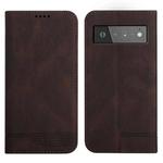 For Google Pixel 6 Pro Strong Magnetic Leather Case(Brown)