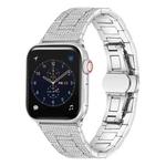 Diamond Metal Watch Band For Apple Watch Ultra 49mm / Series 8&7 45mm / SE 2&6&SE&5&4 44mm / 3&2&1 42mm(Silver)