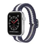 Wave Small Waist Nylon Watch Band For Apple Watch Series 8&7 41mm / SE 2&6&SE&5&4 40mm / 3&2&1 38mm(Blue White)