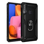 For Galaxy A20s Shockproof TPU + PC Protective Case with 360 Degree Rotating Holder(Black)