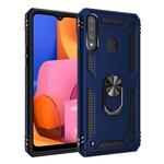 For Galaxy A20s Shockproof TPU + PC Protective Case with 360 Degree Rotating Holder(Blue)