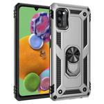 For Galaxy A41 Shockproof TPU + PC Protective Case with 360 Degree Rotating Holder(Silver)
