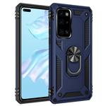 For Huawei P40 Shockproof TPU + PC Protective Case with 360 Degree Rotating Holder(Blue)