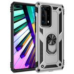 For Huawei P40 Pro Shockproof TPU + PC Protective Case with 360 Degree Rotating Holder(Silver)