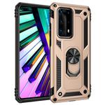 For Huawei P40 Pro Shockproof TPU + PC Protective Case with 360 Degree Rotating Holder(Gold)