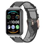 For Huawei Watch Fit 2 Nylon Woven Watch Band(Grey Stripes)