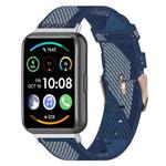 For Huawei Watch Fit 2 Nylon Woven Watch Band(Blue Stripes)