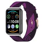 For Huawei Watch Fit 2 Nylon Woven Watch Band(Purple Stripes)