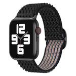 Wave Nylon Watch Band For Apple Watch Ultra 49mm&Watch Ultra 2 49mm / Series 9&8&7 45mm / SE 3&SE 2&6&SE&5&4 44mm / 3&2&1 42mm(Obsidian Black)