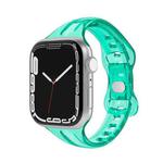 TPU 8-buckle Watch Band For Apple Watch Ultra 49mm / Series 8&7 45mm / SE 2&6&SE&5&4 44mm / 3&2&1 42mm(Transparent Cyan)