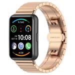 For Huawei Watch Fit 2 One-bead Stainless Steel Watch Band(Rose Gold)