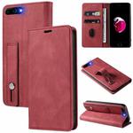 Wristband Magnetic Leather Phone Case For iPhone 7 Plus/8 Plus(Red)