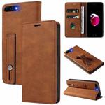 Wristband Magnetic Leather Phone Case For iPhone 7 Plus/8 Plus(Brown)